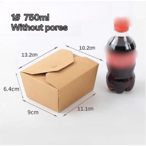750ml Foldable Kraft Paper Takeaway Box Without Vents