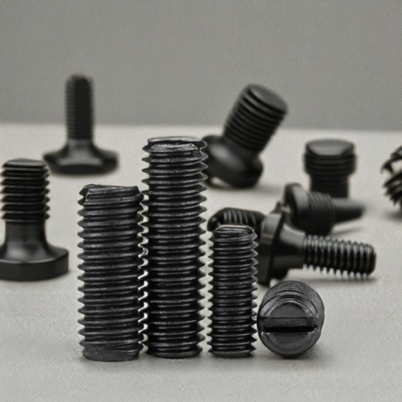 Black Oxide Slotted Set Screws with Flat Point Steel Material Metric Measurement System for Grub Headless Set Screw Applications