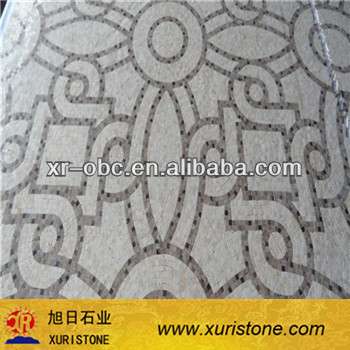 Beige color marble mosaic flooring pattern tile