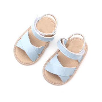 Sandálias de verão de couro para bebê de praia