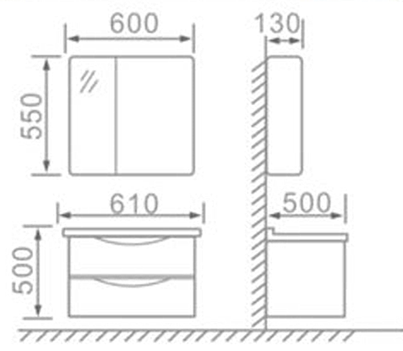 European Style Oak Bathroom Dresser for Bathroom