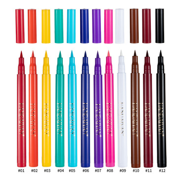 12 kolorów Wodoodporny długotrwały zestaw pióra eyeliner
