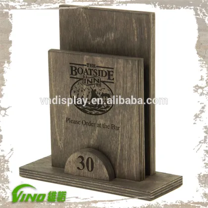 Reataurant menu , table menu holder , wood menu stand , restaurant table menu holder