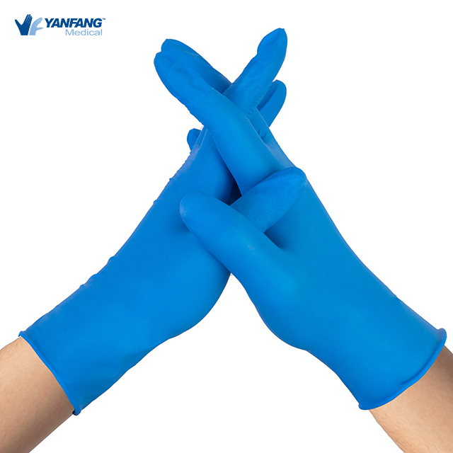 Examen industriel gants en nitrile bleu