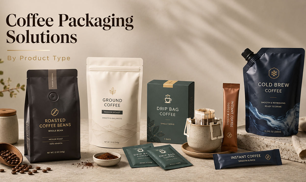 حلول تغليف القهوة للقهوة المحمصة المطحونة والقهوة المقطرة Coffee packaging solutions for roasted coffee ground coffee and drip coffee