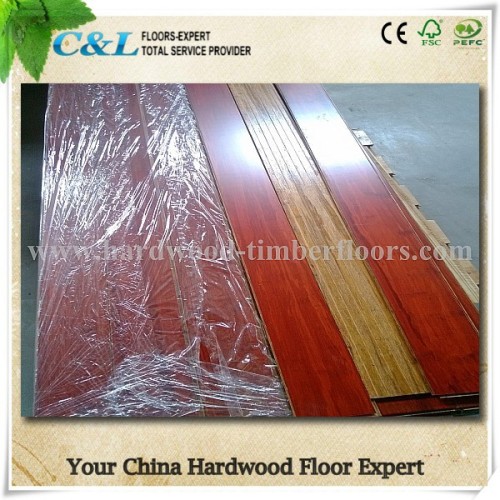 High Glossy Red Solid Bamboo Flooring With T&G Joint