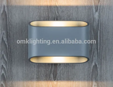 Grey and gold 12w wall lamp in warmwhite