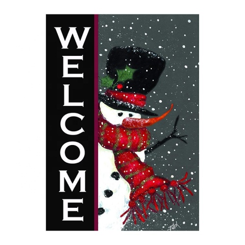 Hot selling snowman welcome merry christmas garden flag