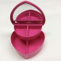 Plastic heart shaped jewelry box with mirror