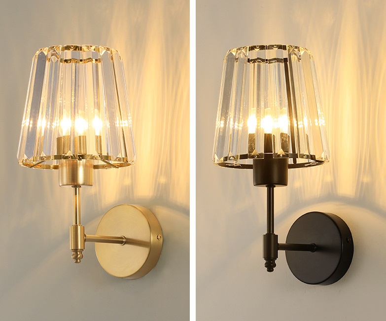 Moden crystal shde LED light bulb wall lamp