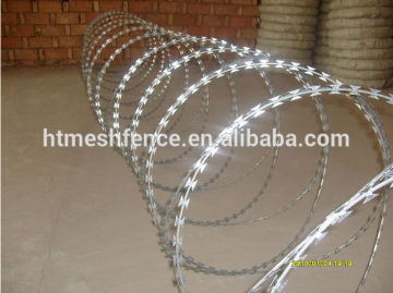 concertina razor barbed wire BTO-22/low price concertina razor barbed wire/Galvanized razor barbed wire(Anping factory)
