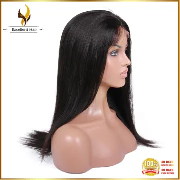 Fast shipping virgin hair indian human hair wigs yaki straight cheap lace front wig with baby hair
