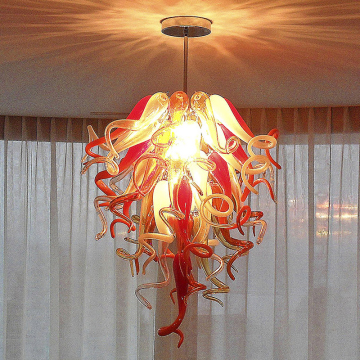 Dramatic Style Fancy Color Ceiling Lighting Fixture - Hand Blown Chandelier for Home and Banquet Halls