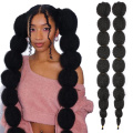 Alileader Top Grade 22inch Ponytail Long Lantern Bubble Curly Straight Pigtail Drawstring Ponytail Extension