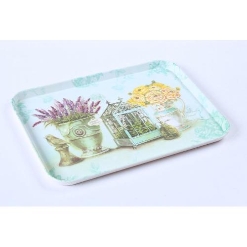 classic rectangular tray with decor