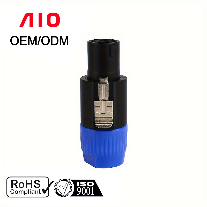 4Pin Pole Male Nickel Plated Blue Speakon Connector
