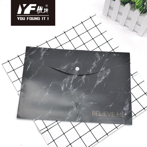 File Holder Black Marbling style PP snap button file holder Factory