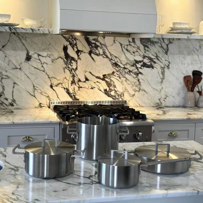 Professional Stainless Steel Cookware on Gas Stove