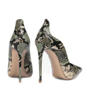 Elegant Women's Snake Print Heels
