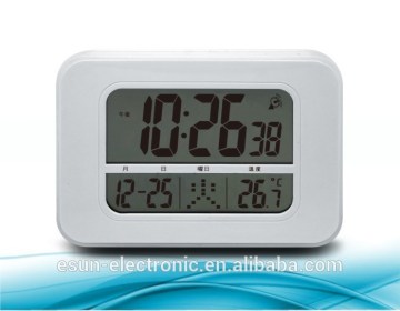 Large LCD Display RCC Radio controlled automatic digital desktop table alarm clock weather station clock with CE, ROHS