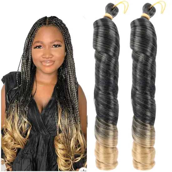 Hot sell customized curly hair extensions 22-24 inch wavy braiding hair spiral curl hair loose wave