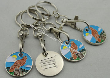 Iron, Brass, Copper, Zinc Alloy Animal Iron Shopping Trolley Coin Lock With Soft And Key Chain