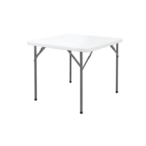 Mesa de comedor de picnic al aire libre plegable de plástico cuadrado blanco