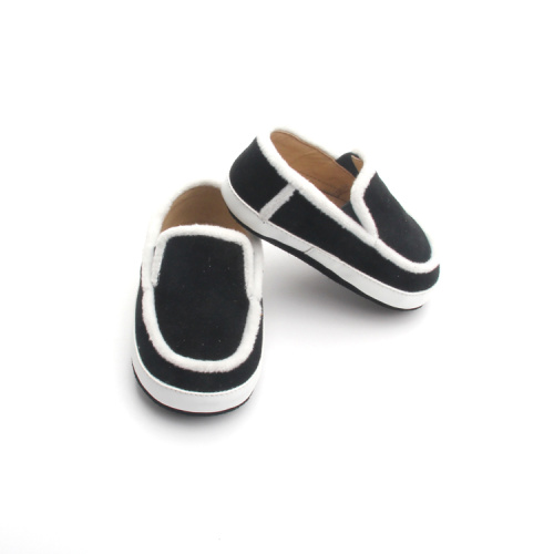 Náuticos niño negros Zapatos casuales de cuero para niños