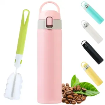 16.2oz Vacuum Water Bottle Flip Top Lid Insulated Coffee Travel Mug