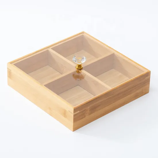 Healthy Bamboo Dried Fruit Storage Box with Lid, No Lacquer or Wax