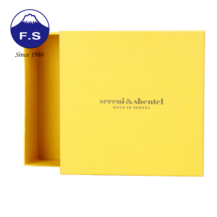 Customized Yellow Rigid Boxes With Lid Luxury