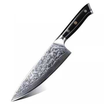 High-Quality VG-10 Blade, HRC 60, Damascus Chef Knife for Professional Kitchen Use