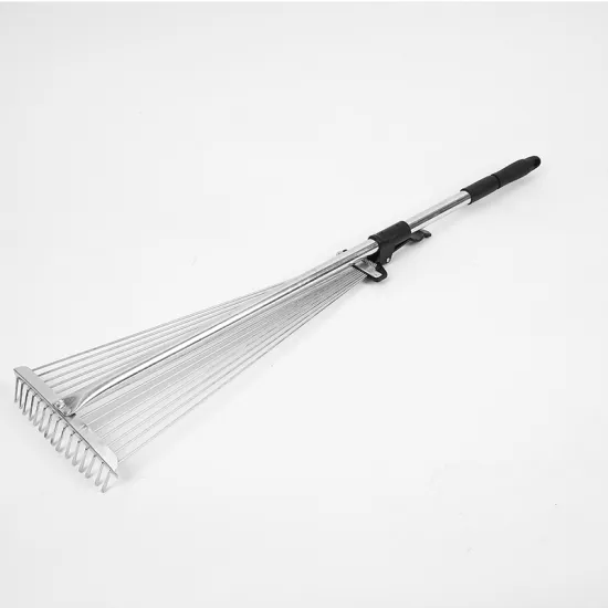 Adjustable Stainless Steel Garden Leaf Rake