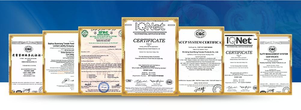 Certifications Of Vegetable Washing And Packaging Line