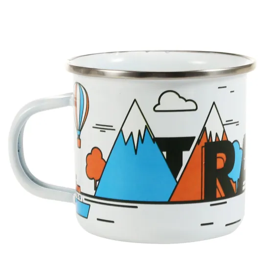 kitchenware Stainless Brim Custom Color Design Beverage Promotion Enamel Mug