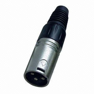 XLR Connector for Cannon 3-pin Male, Nickel-plated