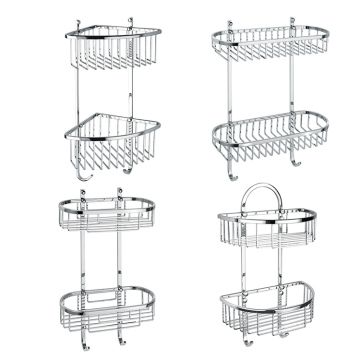 Wall-Mounted Stainless Steel Bathroom Corner Shower Towel Rack Shelf