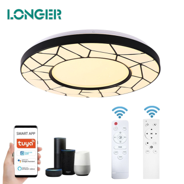 Newest Tuya Smart Dimmable RGB Modern Ceiling Lamp with App and Remote Control