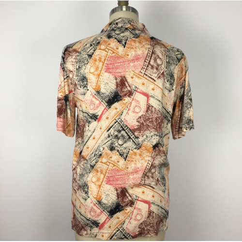 Custom Quality Mens Print Button Shirt Short Sleeve