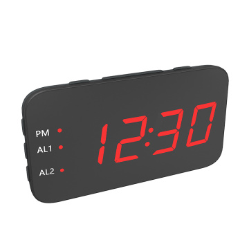 Nuevo mini reloj despertador digital portátil Radio USB recargable LED rojo doble alarma Radio reloj