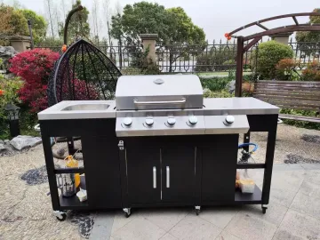 High-End 4 Burners Outdoor Gas Grill Outdoor Kitchen with Side Burner
