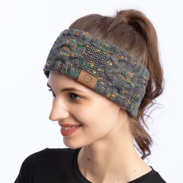 Womens Casual Soft Knitted Wool Headband Elastic Warm Headwear