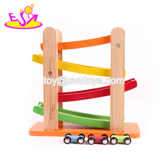 fashion children car toy wooden marble runs W04E038