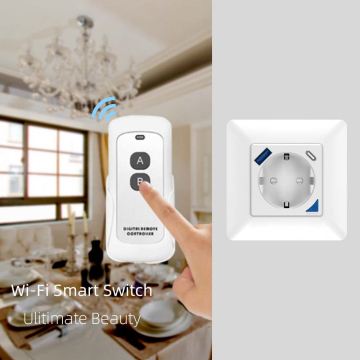 Aplikacja Tuya Smart Pilot Control UE Standardowy Monitor Power 16A Smart WIFI Inwall Socket Wtyczka z szybkim ładowaniem USB