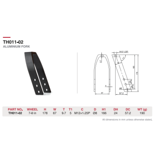 TH011-02 알루미늄 휠체어 캐스터 포크