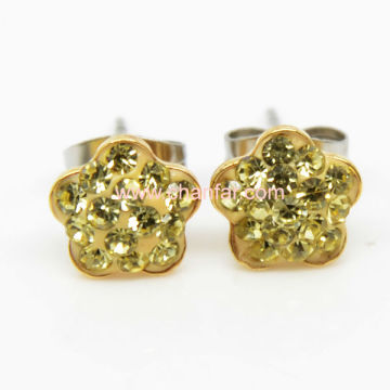 Unique Wedding Polymer Clay Diamond Stud Earrings
