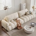 three-person technology cloth straight row sofa