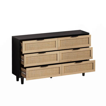 3 Drawer Storage Nightstand Rattan Dresser with Storage Chest Bedroom Furniture Manufactory