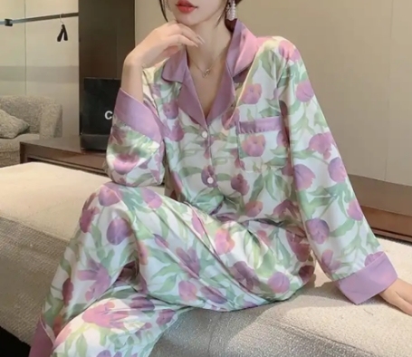 Satin silk bridesmaid pajamas set women sleepwear