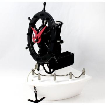 Reloj de escritorio con engranaje de timón de barco gigante